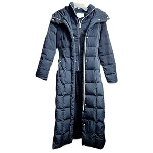 Cole Haan Womens Extra Long Quilted Puffer Coat Jacket Outerwear XS Extra Small